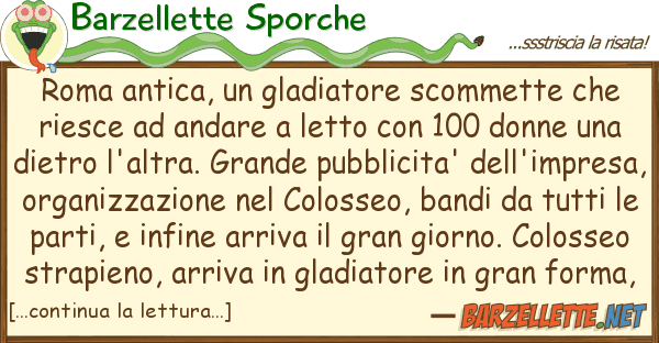 Barzellette Sporche roma antica, gladiatore scommette