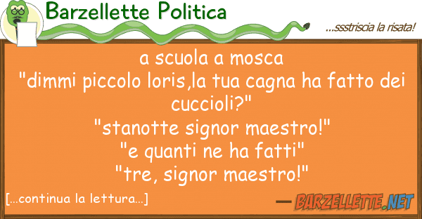 Barzellette Politica scuola mosca "dimmi piccolo loris,l
