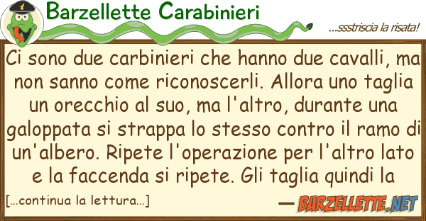 Barzellette Carabinieri sono due carbinieri hanno due cav