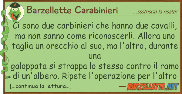 Barzellette Carabinieri sono due carbinieri hanno due cav