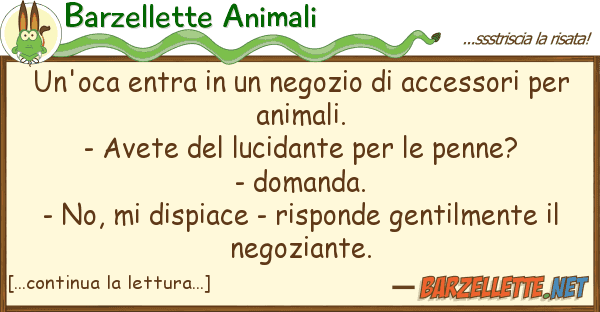 Barzellette Animali un'oca entra negozio accessori