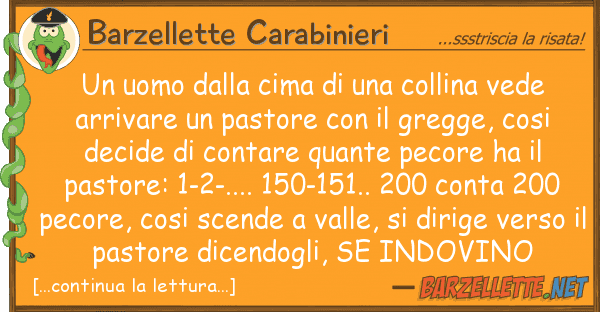Barzellette Carabinieri uomo cima collina vede