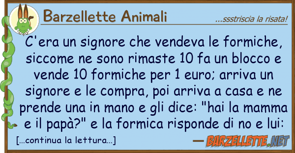 Barzellette Animali c'era signore vendeva formiche