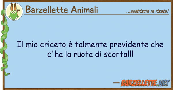 Barzellette Animali criceto è talmente previdente ch