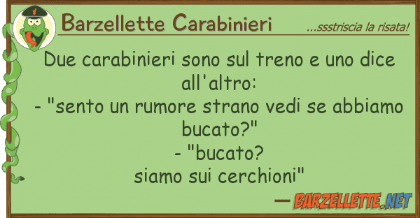 Barzellette Carabinieri due carabinieri sono treno dic