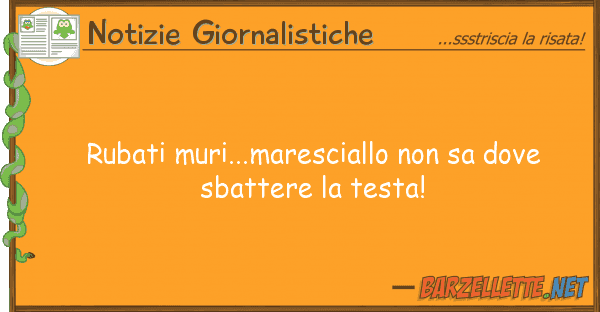 Notizie Giornalistiche rubati muri...maresciallo sa sb