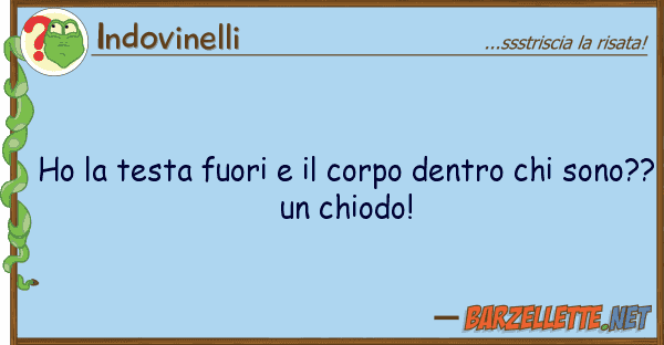 Indovinelli ho testa fuori corpo dentro