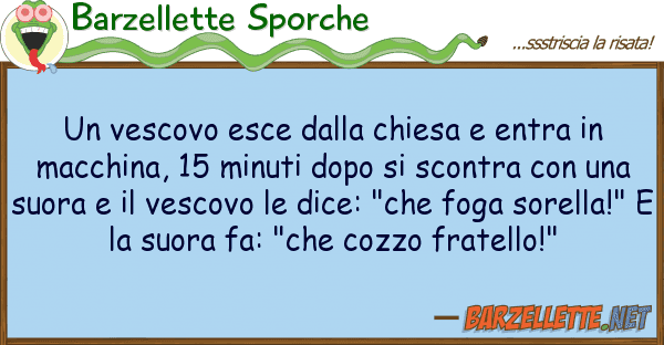 Barzellette Sporche vescovo esce chiesa entra