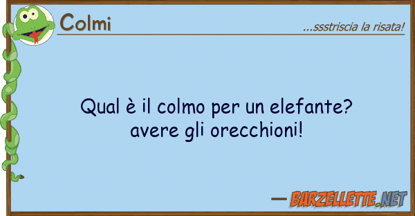 Colmi qual è colmo elefante? avere