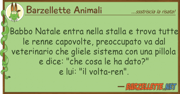 Barzellette Animali babbo natale entra stalla trova