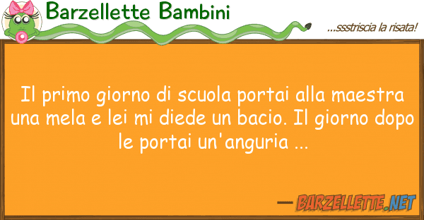 Barzellette Bambini primo giorno scuola portai