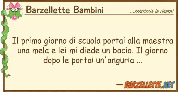 Barzellette Bambini primo giorno scuola portai