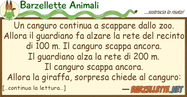 Barzellette Animali canguro continua scappare zoo