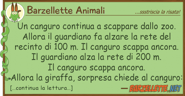 Barzellette Animali canguro continua scappare zoo