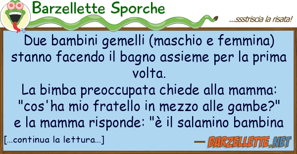 Barzellette Sporche due bambini gemelli (maschio femmina)