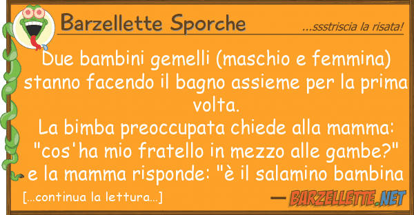 Barzellette Sporche due bambini gemelli (maschio femmina)