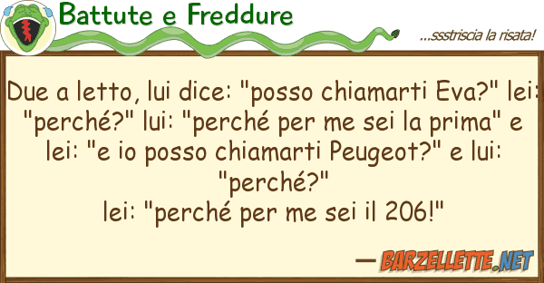 Battute e Freddure due letto, dice: "posso chiamarti