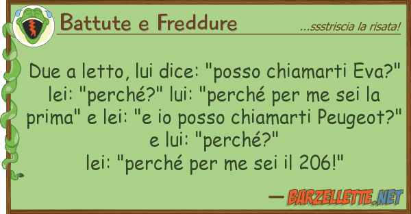 Battute e Freddure due letto, dice: "posso chiamarti
