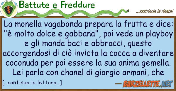 Battute e Freddure monella vagabonda prepara frutta
