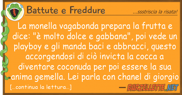 Battute e Freddure monella vagabonda prepara frutta