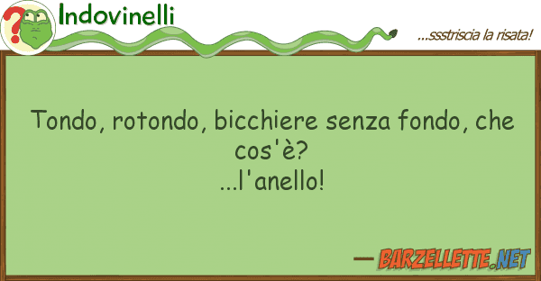 Indovinelli tondo, rotondo, bicchiere senza fondo,