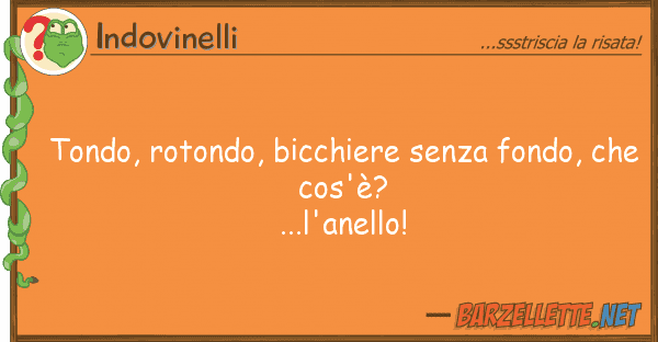 Indovinelli tondo, rotondo, bicchiere senza fondo,