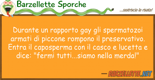Barzellette Sporche durante rapporto gay spermatozoi