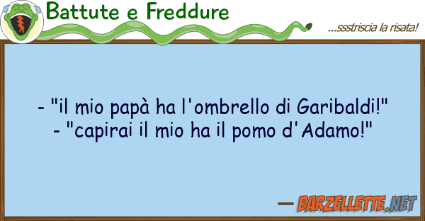 Battute e Freddure - "il papà ha l'ombrello garibal