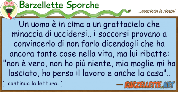 Barzellette Sporche uomo è cima grattacielo