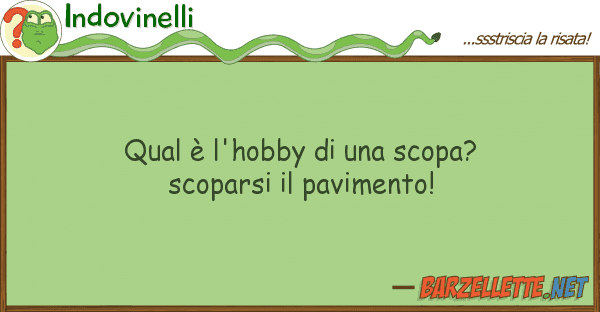 Indovinelli qual è l'hobby scopa? scoparsi