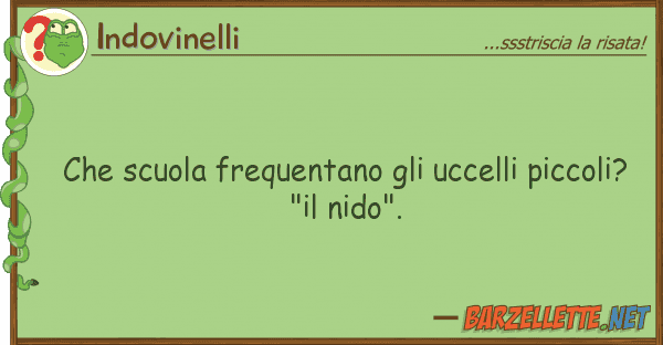 Indovinelli scuola frequentano uccelli picco