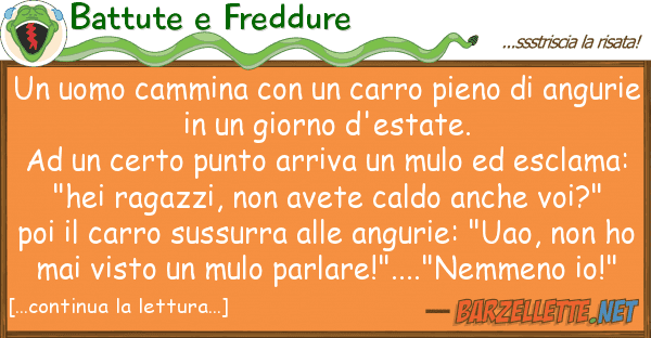 Battute e Freddure uomo cammina carro pieno