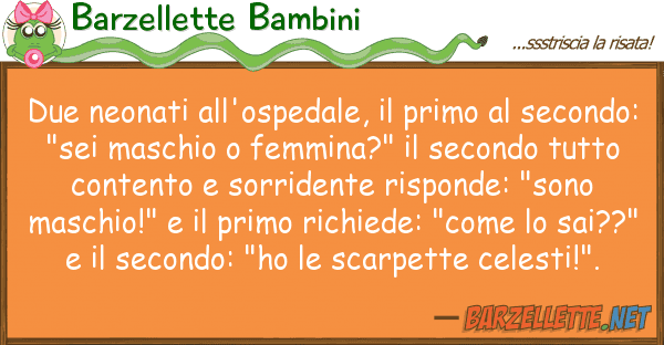 Barzellette Bambini due neonati all'ospedale, primo