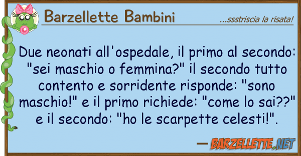 Barzellette Bambini due neonati all'ospedale, primo