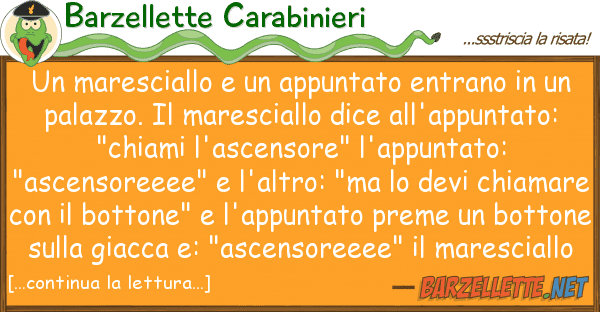 Barzellette Carabinieri maresciallo appuntato entrano