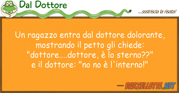 Dal Dottore ragazzo entra dottore dolorante,