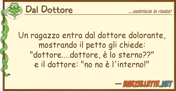 Dal Dottore ragazzo entra dottore dolorante,
