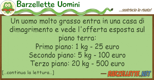 Barzellette Uomini uomo molto grasso entra casa d