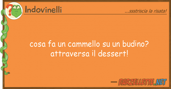 Indovinelli cosa fa cammello budino? attra