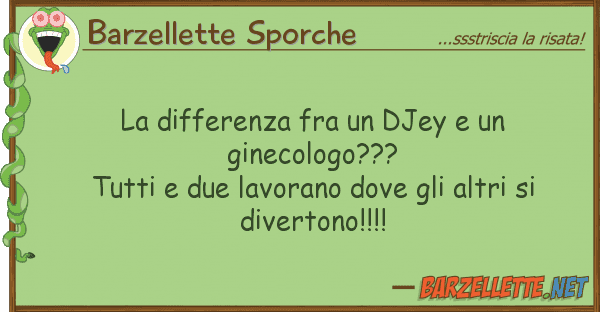Barzellette Sporche differenza fra djey ginecolog