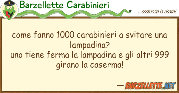 Barzellette Carabinieri fanno 1000 carabinieri svitare