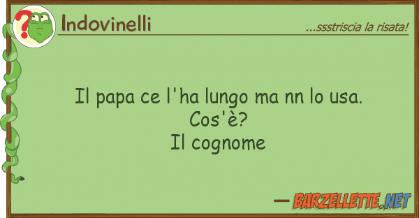 Indovinelli papa ce l'ha lungo nn usa. cos