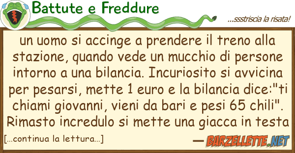 Battute e Freddure uomo accinge prendere treno