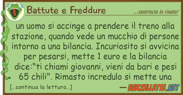 Battute e Freddure uomo accinge prendere treno
