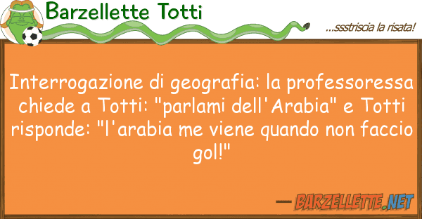 Barzellette Totti interrogazione geografia: professo