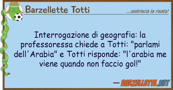 Barzellette Totti interrogazione geografia: professo