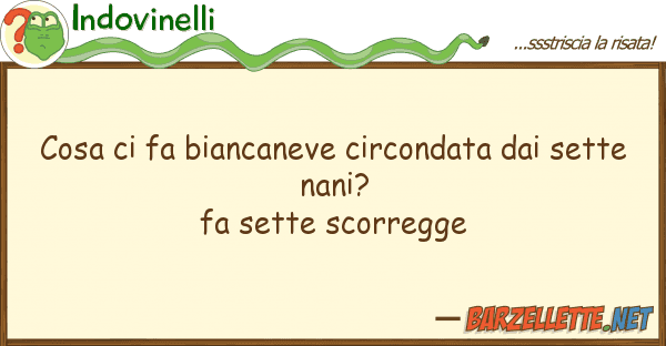 Indovinelli cosa fa biancaneve circondata set