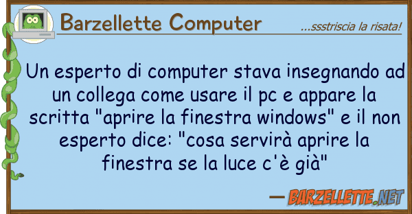 Barzellette Computer esperto computer stava insegnando
