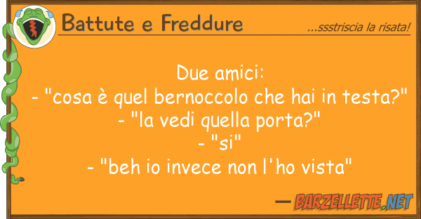Battute e Freddure due amici: - "cosa è quel bernoccolo