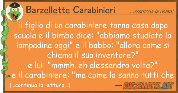 Barzellette Carabinieri figlio carabiniere torna casa